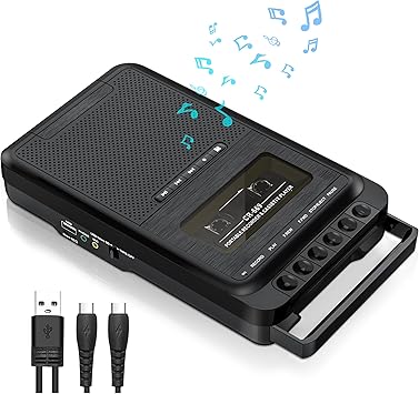 Photo 1 of Gracioso Cassette Player Converter, Portable Cassette to MP3 Music via U Disk/SD Card or PC, Record to Cassettes/USB/SD Card via Mic, Cassette Tape Player with Headphone Jack, Retractable Handle
