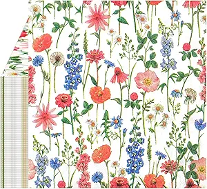 Photo 1 of 100 PCS Watercolor Floral Paper Napkins, 2 Ply Disposable Decorative Paper Napkins, 13 x 13 Inch Soft Absorbent Hand Towels Cocktail Napkin for Guest, Baby Shower Birthday Wedding Xmas Party
