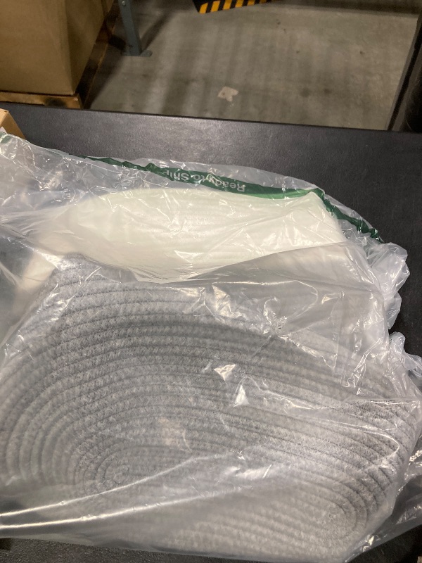 Photo 1 of COMFY-HOMI Large Rectangle Laundry Storage Basket | Cotton Rope Woven, Organizing with Handle | Dirty Cloth & Baby Shower Basket | 22x15x12' - White/Grey