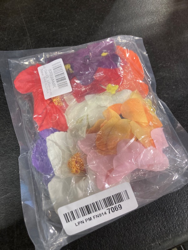 Photo 1 of 10 Pcs Flower Hair Clips, Flower Hair Accessories, 3.5 Inch Bridal Bobby Pins Headwear, for Vacation Party Beach Seaside(Double Flowers and Hibiscus)