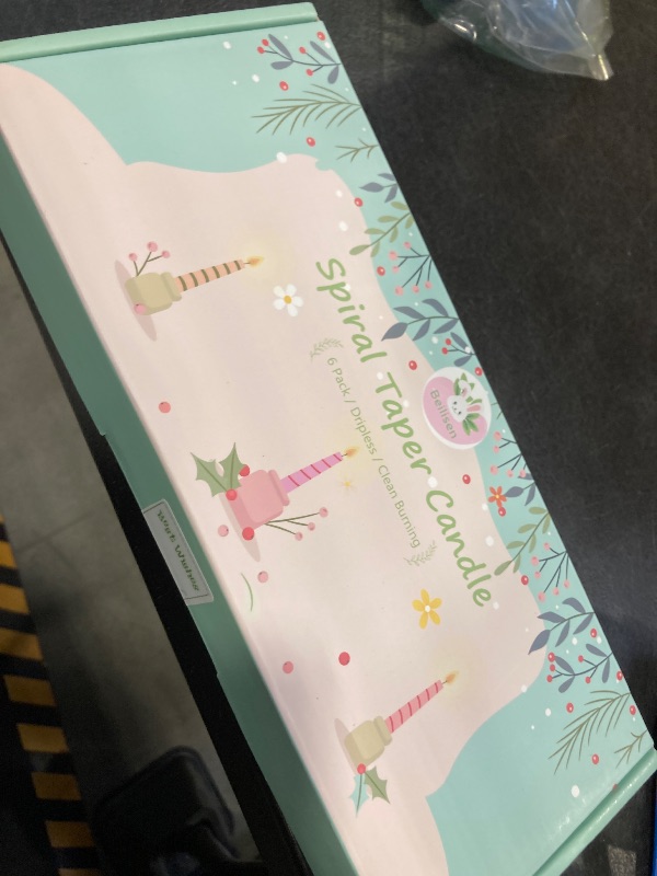 Photo 1 of 6 Pack 10 Inch Light-Mocha Spiral Taper Candles for Home Decor, Unscented Dripless Twisted Candlesticks for Weddings Dinner Holiday Decoration Formal Events