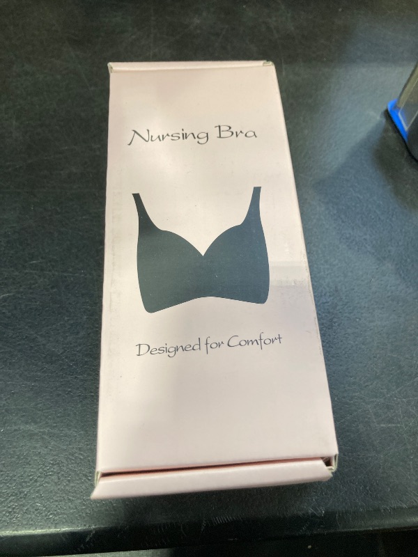 Photo 1 of Angelhood Nursing Sports Bras for Breastfeeding, Ribbed Support Maternity Bra Wireless Seamless Sleep Bralette for Pregnancy Grey L