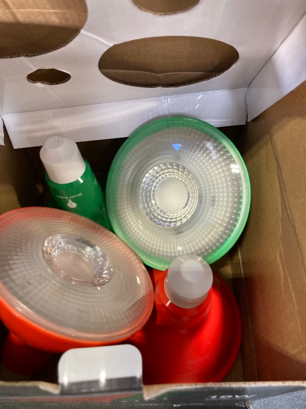 Photo 1 of 4 Pack BlueX LED Par38 Flood Green Red Light Bulb - 18W (120Watt Equivalent) - Dimmable - Green Red E26 LED Lights, Party Decoration, Porch, Home Christmess Lighting