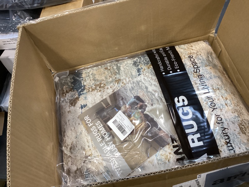 Photo 1 of 6x9 Area Rugs Washable Rug: Large Abstract Modern Soft Stain Resistant Indoor Floor Non Slip Accent Carpet for Living Room Bedroom Nursery Playroom Dining Room Office Dorm Home House Decor- Tan