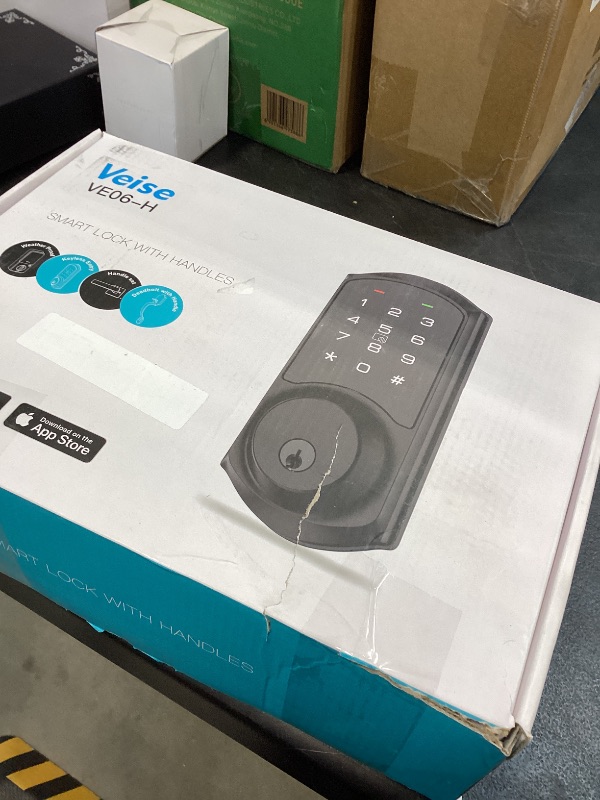 Photo 1 of Veise VE06-H Smart Front Door Lock Set, App Control, Keyless Entry Deadbolt with Lever Handle, Electronic Digital Touchscreen Keypad, Auto Lock, Easy Install, Matte Black