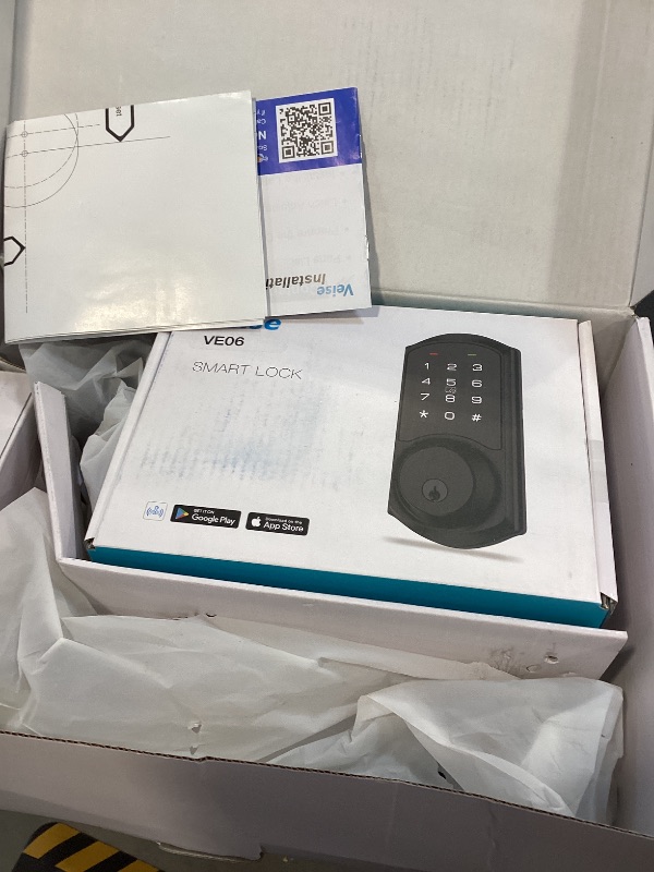 Photo 1 of Veise VE06-H Smart Front Door Lock Set, App Control, Keyless Entry Deadbolt with Lever Handle, Electronic Digital Touchscreen Keypad, Auto Lock, Easy Install, Matte Black