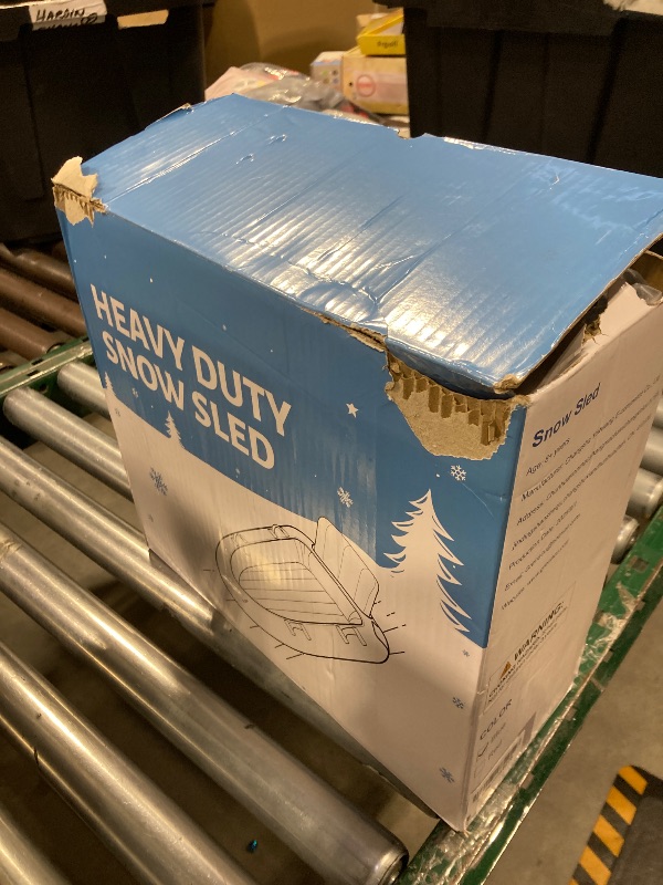 Photo 1 of 2 Person Inflatable Snow Sled with Premium Canvas Cover, Snow Tubes for Sledding Heavy Duty with Backrest and Handles for Adults, Winter Outdoor Toys Gifts for Boys Girls Family