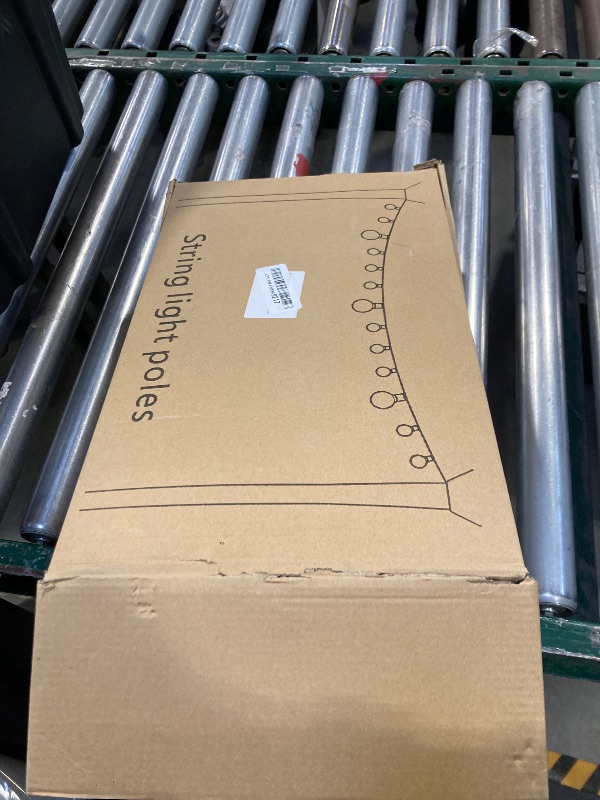 Photo 1 of 10Ft String Light Poles 4 Pack,Light Poles for Outside Lights,Outdoor with Fence Brackets Hanging Lights,Metal Stand Deck Patio Backyard