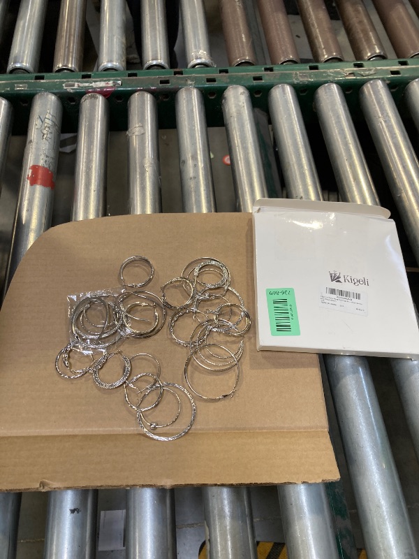 Photo 1 of 12 Pairs Silver Hoop Earrings for Women, Lightweight Hypoallergenic Thin Large Hoop Earring Set for Jewelry Gift 