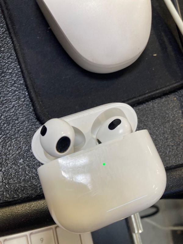 Photo 1 of Apple AirPods 4 Wireless Earbuds, Bluetooth Headphones, with Active Noise Cancellation, Adaptive, Transparency Mode, Personalized Spatial Audio, USB-C Charging Case, Wireless Charging, H2 Chip