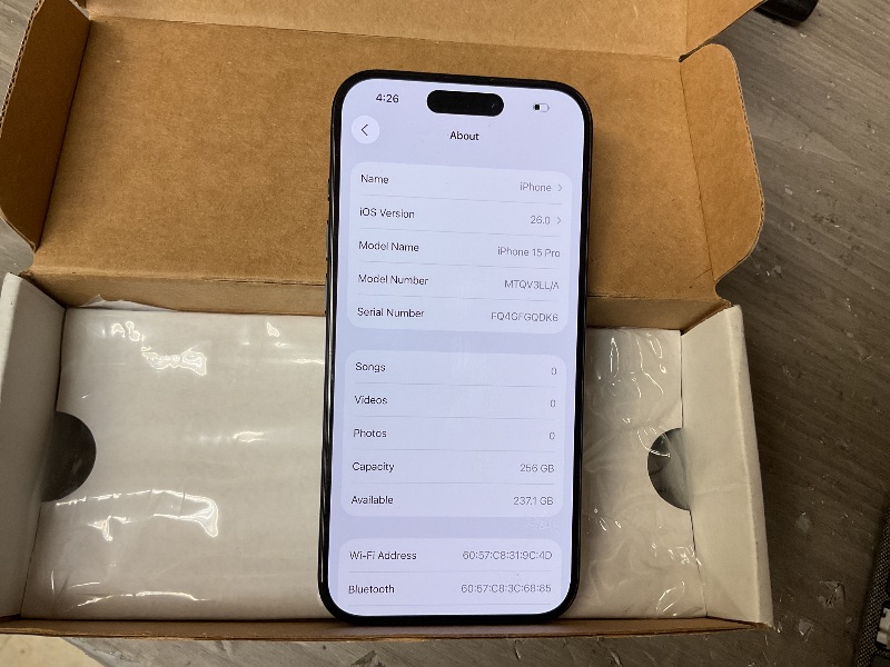 Photo 1 of Apple iPhone 15 Pro, 256GB, Blue Titanium - Unlocked (Renewed)