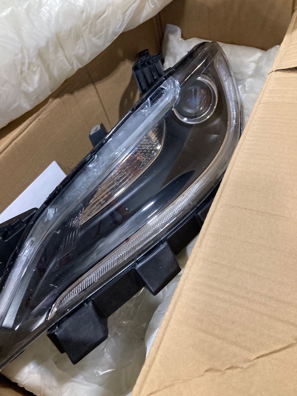 Photo 1 of Zhaoyang Headlight Assembly Compatible with 2015 2016 2017 Chrysler 200 Halogen Headlamp w/LED DRL Chrome Trim Replacement (Left Driver Side)