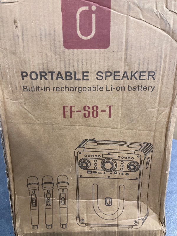 Photo 1 of * FOR PARTS ONLY * HWWR Karaoke Machine with 3 Wireless Microphones for Adults, Portable Bluetooth Party Speaker with Echo Adjustment, Singing Machine Support TWS/USB/TF Card/Guitar/TV Connected for Outdoor/Events etc