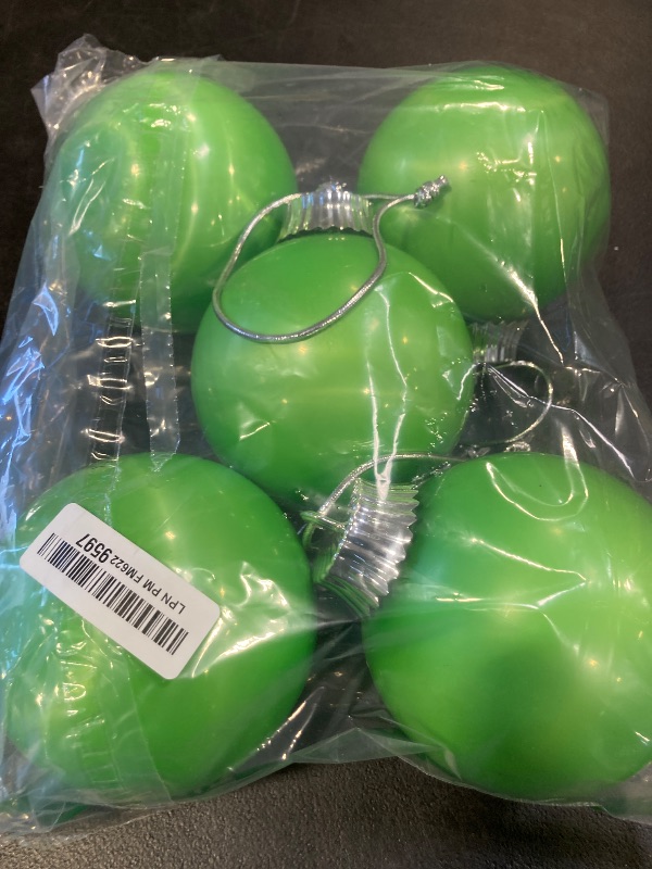 Photo 1 of 6 Pcs Outdoor LED Ornaments, Large Light Up Christmas Ball Ornaments 5" Battery Powered Pulsing Globe Sphere Lights with Remote Hanging Christmas Tree Ornament for Garden Yard Porch Patio Decoration