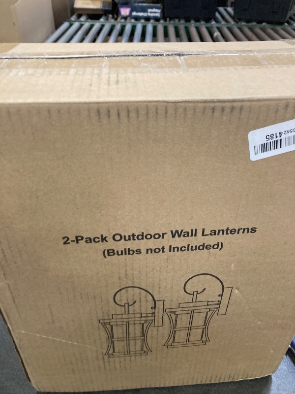 Photo 1 of 2 Packs Outdoor Wall Light - Modern Black Exterior Light Fixture Waterproof Porch Sconces Wall Mounted Lighting, Anti-Rust Rustic Wall Sconce for House Garage, Doorway, Front Door Entryway, E26