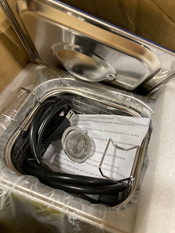 Photo 1 of 2L Ultrasonic Carburetor Cleaner Machine, Industrial Ultrasonic Parts Cleaner with Heater and Digital Timer, Ultrasonic Carb Cleaner for Repairing Tools Automotive Parts Cleaning, 110V