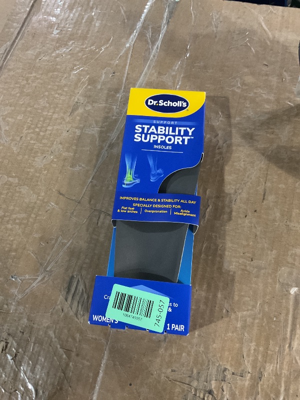 Photo 1 of ?Dr. Scholl's Stability Support Insoles, Flat Feet & Overpronation Low Arch Support, Improves Balance & Stability, Motion Control, Trim Inserts to Fit Shoes, Women's Size 6-10