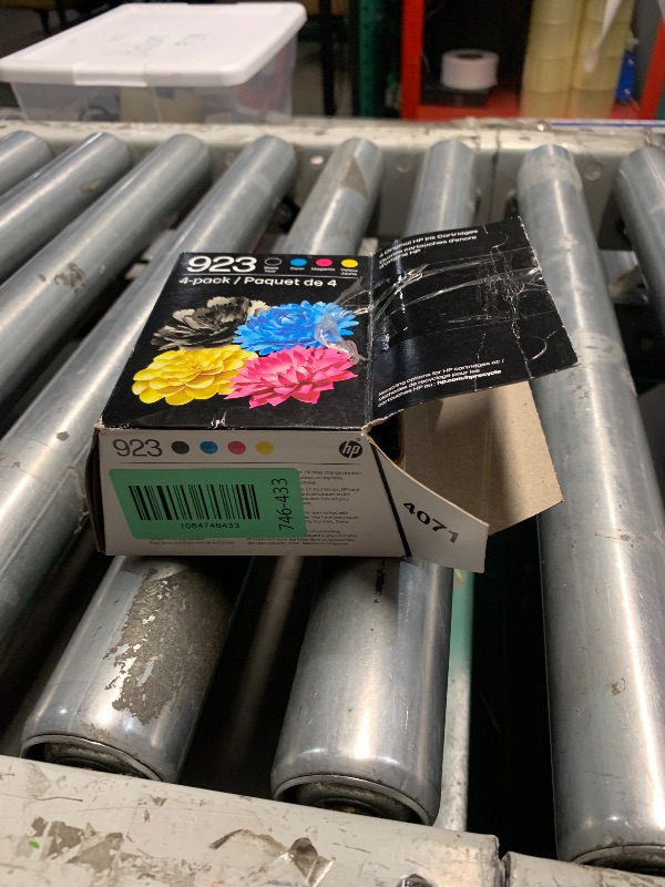 Photo 1 of ***Missing 1 Cartridge*** HP 923 Black, Cyan, Magenta, Yellow Ink Cartridges (4-Pack) | Works with Printer Series: OfficeJet 8120, OfficeJet Pro 8130 | Eligible for Instant Ink | 6C3Y6LN