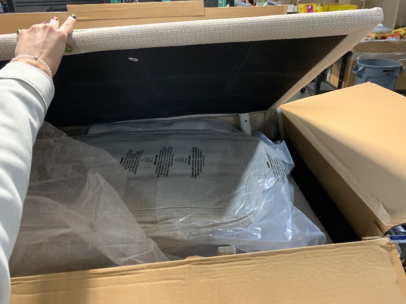 Photo 1 of ***BOX 1 OF 2***PRICE ADJUSTED** Marsail 89 Inch Sofa, 3-Seater Modern Comfy Couch with Deep Seats, Upholstered Linen Couches for Living Room, Bedroom, Office,Apartment, Beige