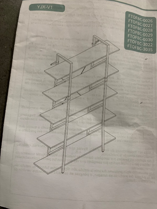Photo 1 of ***STOCK PHOTO FOR REFERENCE ONLY***Tribesigns 5-Tier Bookshelf, Vintage Industrial Style Bookcase 72 H x 12 W x 47L Inches, Black