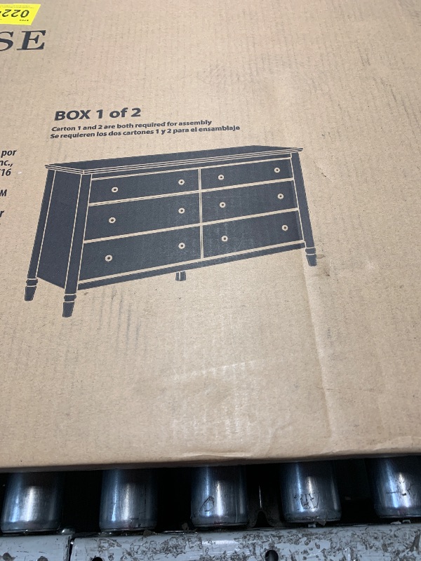 Photo 1 of ***BOX 1 OF 2** OAK FINISH*** STOCK PHOTO FOR REFERENCE ONLY *** Wooden Dresser for Bedroom, 6 Drawers Chest of Drawers, 59" Wide Modern Dresser Closet Storage Organizer for Living Room Hallway