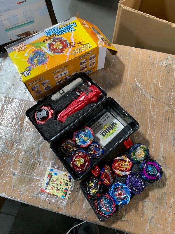 Photo 1 of ***MISSING PARTS***
Daoyehsy Battling Top Burst Launcher Game Set, 12 Spinning Tops Burst Gyros 3 Launchers with Storage Box Great Birthday Present for Boys Age 6 8 10+