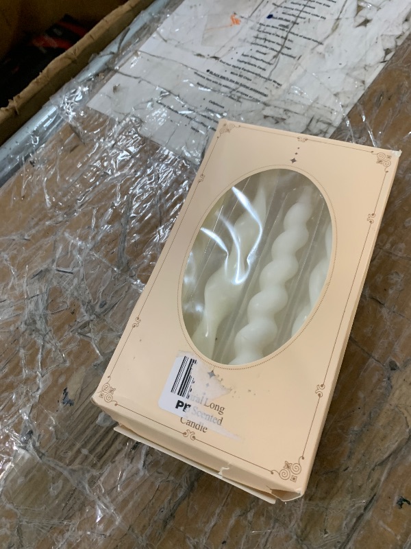 Photo 1 of ***MISSING PARTS***
Nuanchu 4 Pcs 7.87 Inch Twisted Taper Candles Wax Unscented Smokeless Spiral Swirl Candlesticks for Wedding Holiday Dinner Party Home Decorations(White)