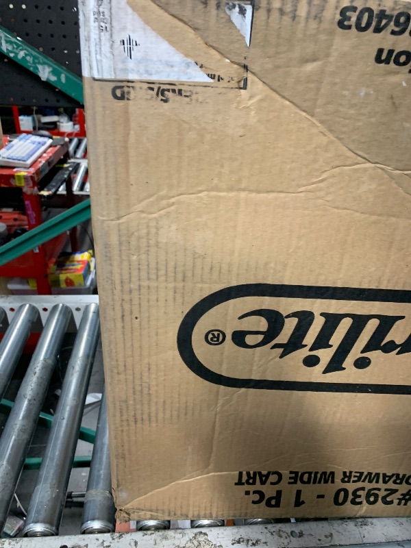 Photo 1 of ***BOTTOM PLASTIC DRAWER BROKEN - MISSING WHEELS***
3 Drawer Wide Cart Black Storage Plastic