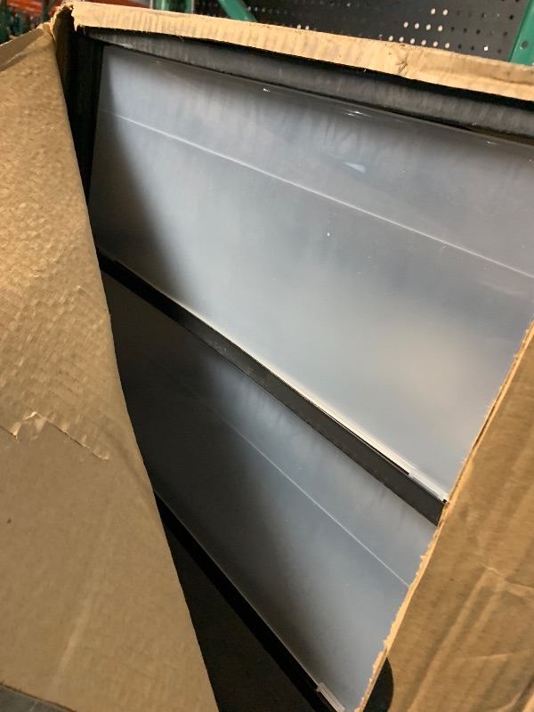 Photo 1 of ***BOTTOM PLASTIC DRAWER BROKEN - MISSING WHEELS***
3 Drawer Wide Cart Black Storage Plastic