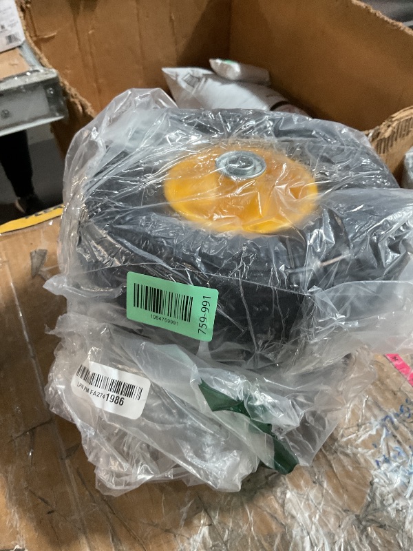 Photo 1 of (2-Pack) VEVOR 10-Inch Solid Rubber Tires and Wheels, 4.10/3.50-4" Flat Free Tubeless Tires and Wheels with 5/8" Axle Bore Hole, Offset Hub, Perfect for Hand Truck, Utility Cart, Dolly, Garden Trailer