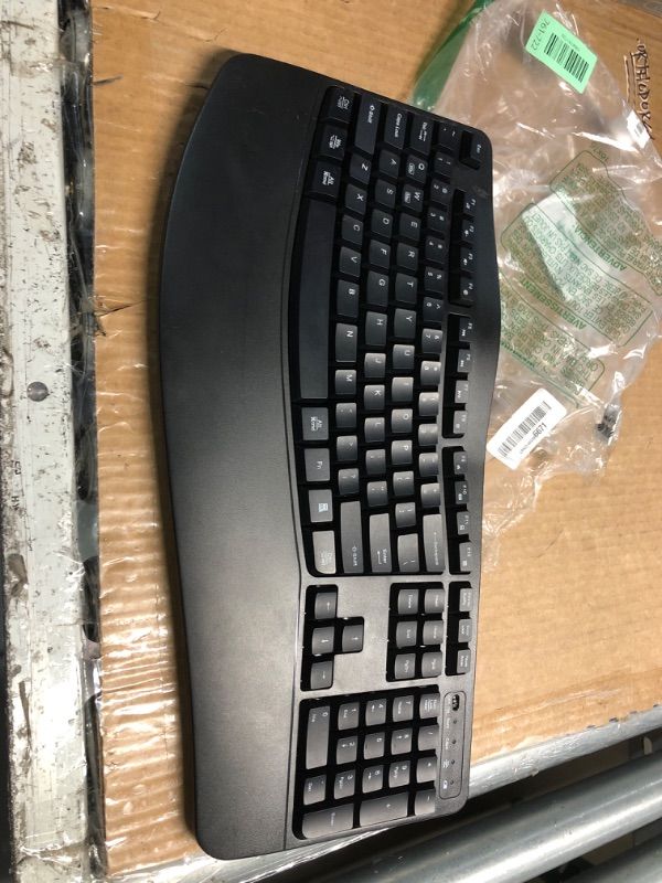 Photo 1 of ***MISSING MOUSE*** Wireless Keyboard and Mouse Combo,2.4G Full Size Wave Keys Ergonomic Keyboard with Wrist Rest for Natural Typing, 3 DPI Adjustable Ergonomic Silent Mouse for Computer/Laptop/Windows/Mac (Black)
