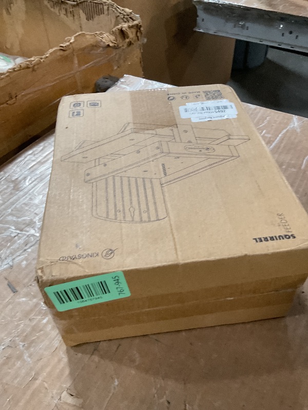 Photo 1 of ***MISSING THE PART TO HANG IT*** Kingsyard Squirrel Feeder Table for Outside, Recycled Plastic Squirrel & Chipmunk Picnic Table Feeder with Corn Cob Holder, 2 x Solid Structure Benches, Easy to Clean (Brown)