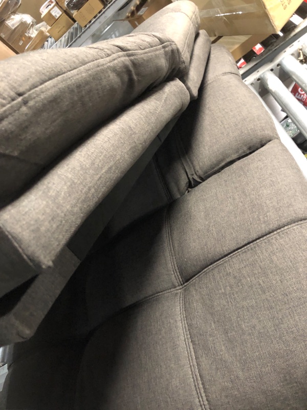 Photo 1 of ***Missing Feet***
Amazon Basics Futon Sofa Bed, Convertible Memory Foam Sofa Couch Modern Loveseat Sleeper for Small Compact Living Room,Office,Apartment,Dark Grey Linen Fabric