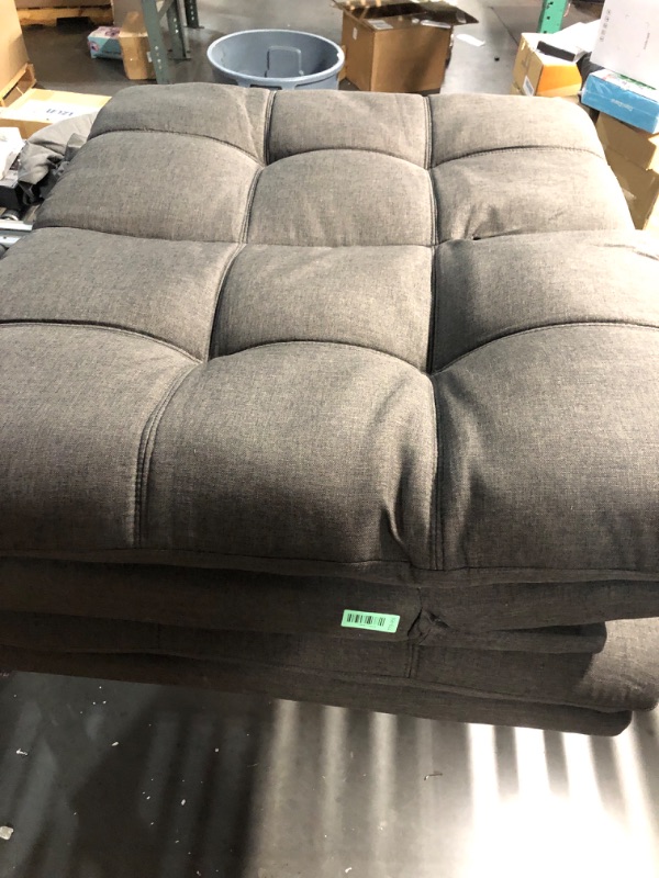 Photo 1 of ***Missing Feet***
Amazon Basics Futon Sofa Bed, Convertible Memory Foam Sofa Couch Modern Loveseat Sleeper for Small Compact Living Room,Office,Apartment,Dark Grey Linen Fabric