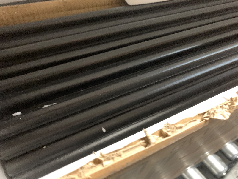 Photo 1 of ***Parts Only**** Merax 63" Large Sideboard, Vertical Striped Storage Cabinet with 4 Door, Metal Handles, Adjustable Shelf, Suitable for Study, Entryway and Living Room, Black