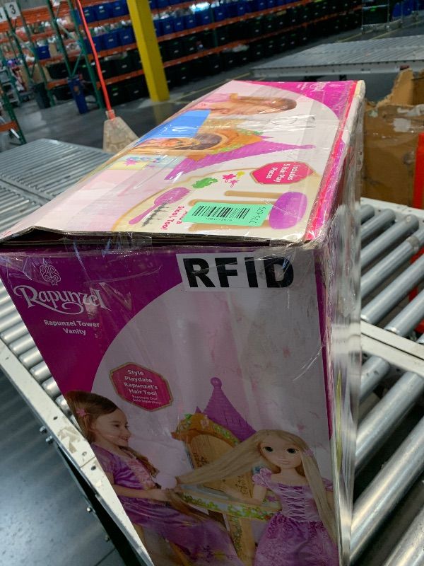 Photo 1 of **PARTS ONLY** Disney Tangled Rapunzel Tower Vanity Playset— Light?Up Musical “I See The Light” Mirror, Pop?Up Lantern, Hair Brush & Clips, Stool (70lb) | Princess Dress?Up Table for Kids 3+