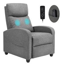 Photo 1 of ***FACTORY SEALED*** Massage Recliner Chair, Fabric Reclining Sofa Chair with Padded Seat Backrest, Home Theater Seating with Adjustable Feature for Living Room and Bedroom, Grey
