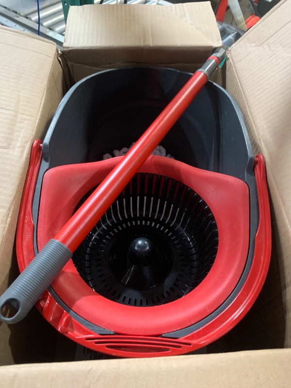 Photo 1 of ***MISSING PARTS***
PEDAL BROKEN*****
O-Cedar EasyWring Microfiber Spin Mop, Bucket Floor Cleaning System, Red, Gray, Standard