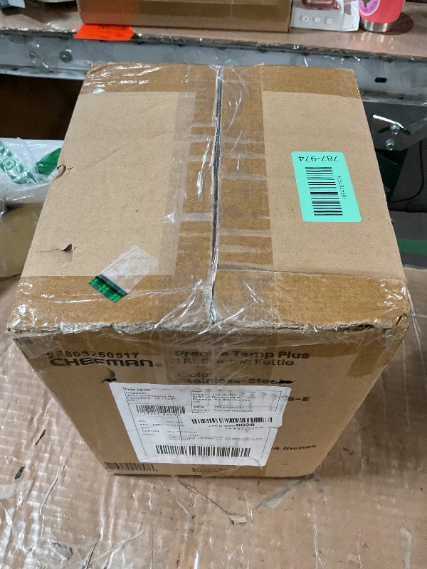 Photo 1 of ***MISSING BASE***Chefman Electric Kettle with Temperature Control, 5 Presets LED Indicator Lights, Removable Tea Infuser, Glass Tea Kettle & Hot Water Boiler, 360° Swivel Base, BPA Free, Stainless Steel, 1.8 Liters