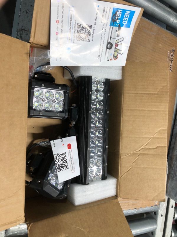 Photo 1 of ***MISSING HARNESS KIT*** Nilight 12 Inch 72W Spot Flood Combo Led Light Bar 2Pcs 4Inch 18W Flood LED Pods Fog Lights Off Road with Wiring Harness Kit-3 Leads for Van Camper Car Pickup Golf Cart ATV UTV SUV Truck Boat 4x4