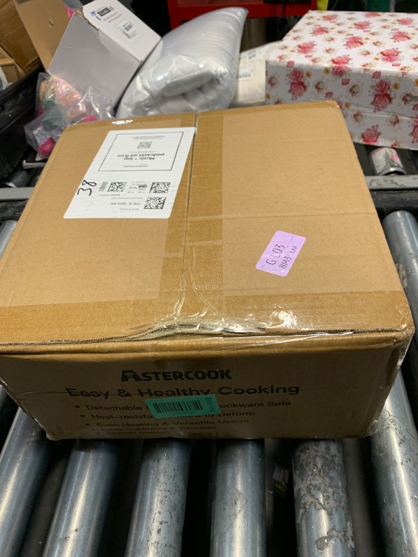 Photo 1 of *** PARTS ONLY *** Astercook Non Stick RV Pots and Pans Ceramic Kitchen Cookware Set with Detachable/Removable Handle, Oven Safe, Induction Ready, Stackable, Black, 21 pcs