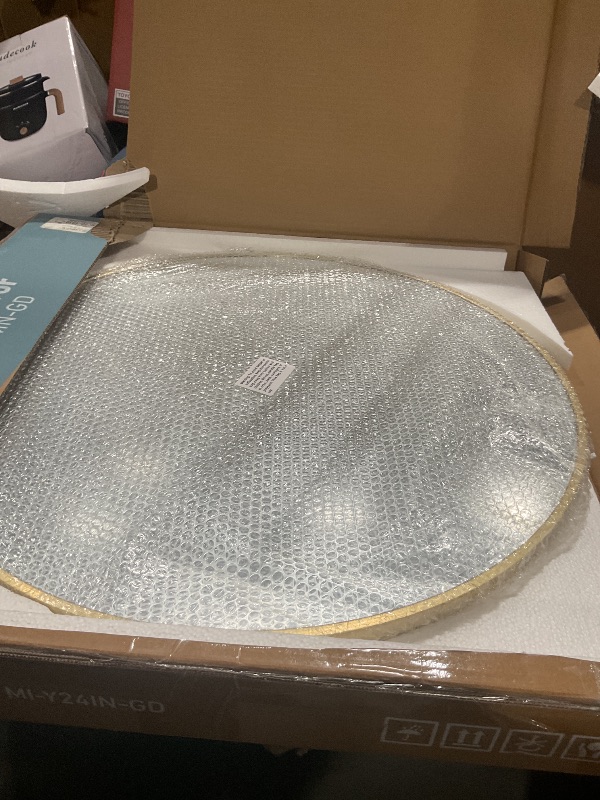 Photo 1 of *** STOCK PHOTO FOR REFERENCE ***Fabuday White Round Mirror for Wall 20 inch - Circle Mirror for Bathroom, Entryway, Living Room, Hallway, Bedroom Decor, Small Matte Frame Mirrors