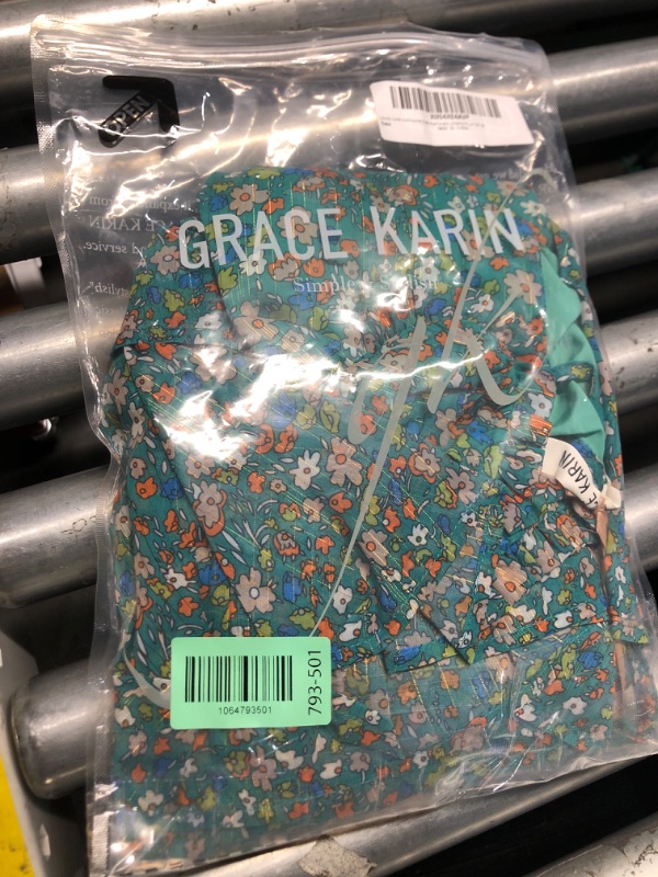View 2 of *****STOCK PHOTO REFERENCE****GRACE KARIN Women's 2025 Floral Summer Dress Ruffle Cap Sleeve A Line Midi Dresses Boho Casual Dress BLUE **SIZE 14Y