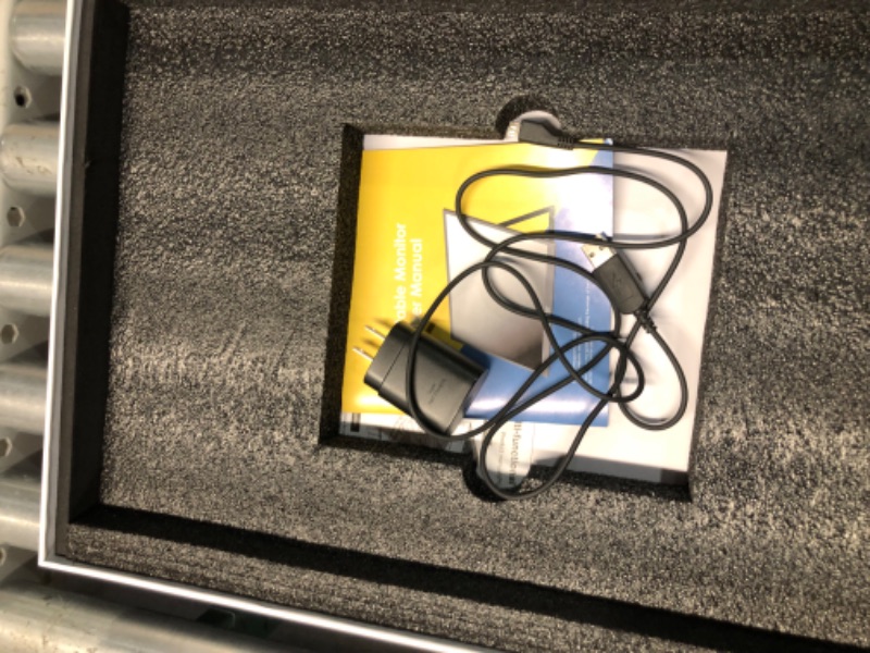 Photo 1 of *** MISSING POWER CORD*** Yodoit Portable Monitor for Laptop 100Hz 18.5" FHD 1080P Screen IPS Display with USB Type C Port and Speakers with Smart Cover Metal Compatible with PC, MacBook, Xbox (Black)