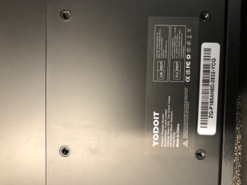 Photo 1 of *** MISSING POWER CORD*** Yodoit Portable Monitor for Laptop 100Hz 18.5" FHD 1080P Screen IPS Display with USB Type C Port and Speakers with Smart Cover Metal Compatible with PC, MacBook, Xbox (Black)