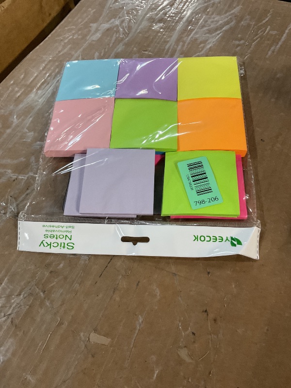 Photo 1 of (18 Pads) Sticky Notes 3x3 inch, Self-Stick Pads Bright Colors Sticky Note, Recyclable, Easy to Post for Home, Office, Notebook