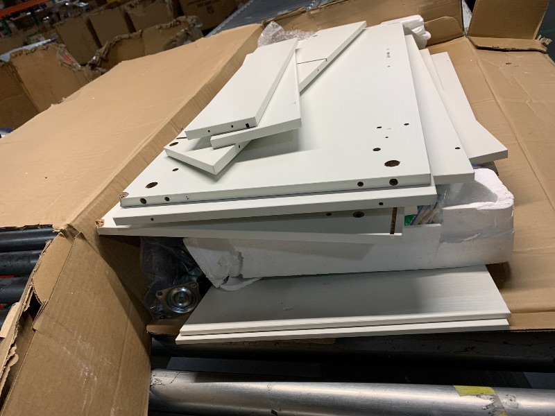 Photo 4 of HOOBRO Kitchen Island with Power Outlet, Kitchen Storage Island with Spice Rack and Drawer, Rolling Kitchen Cart on Wheels, for Home, Kitchen and Dining Room, White WT82UZD01G1