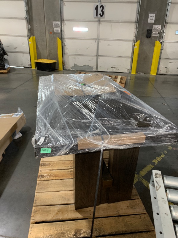 Photo 1 of ***TRUCK/TRAILER PICLKUP ONLY***Signature Design by Ashley Burkhaus Rectangle Dining Room Extension Table, Removable Center Leaf, Seats up to 8, Wood, 40" W x 90" D x 30.25" H, Dark Brown