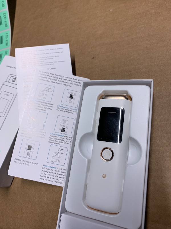 Photo 1 of ***MISSING PARTS***
Futry Smart Bad Breath Tester - Hygienic pop-up Probe, Portable Bad Breath Tester with SGS lab-Grade Accuracy MEMS Sensor, 4 Levels of Odour Analysis and Intelligent Social Distance Guidance