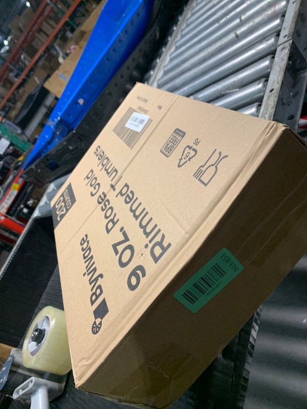 Photo 1 of [200 Pack] 9oz Clear Plastic Cups with Rose Gold Rimmed Sturdy & Food Safe Disposable Wine Glasses Party Wedding Disposable Drinking Cups Plastic Cocktail Glasses for Wine, Juice & Cold Beverages